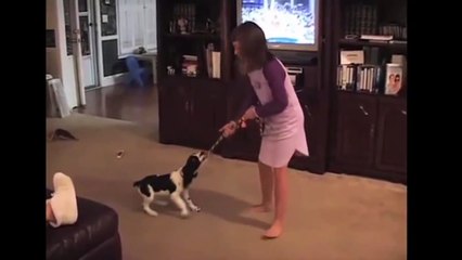 [+18 ~ Sexy Funny Girl]Amazing Spinning Dog Trick