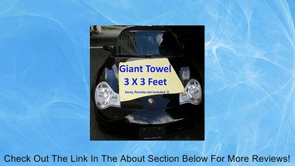 Microfiber Towel -- #1 Best Car Drying Cloth ★GIANT★ 36 x 36 inch size Premium Waffle Weave is Super Absorbent - 3 X 3 Feet -- Dries FAST: Pets, Showers, Hair, Travel & Kitchen Cleaning -- Professional Automotive Accessory is Lint and Streak-Free. Truck o