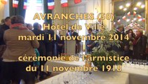 cérémonie du 11 novembre 1918 - 2014 à Avranches - les discours