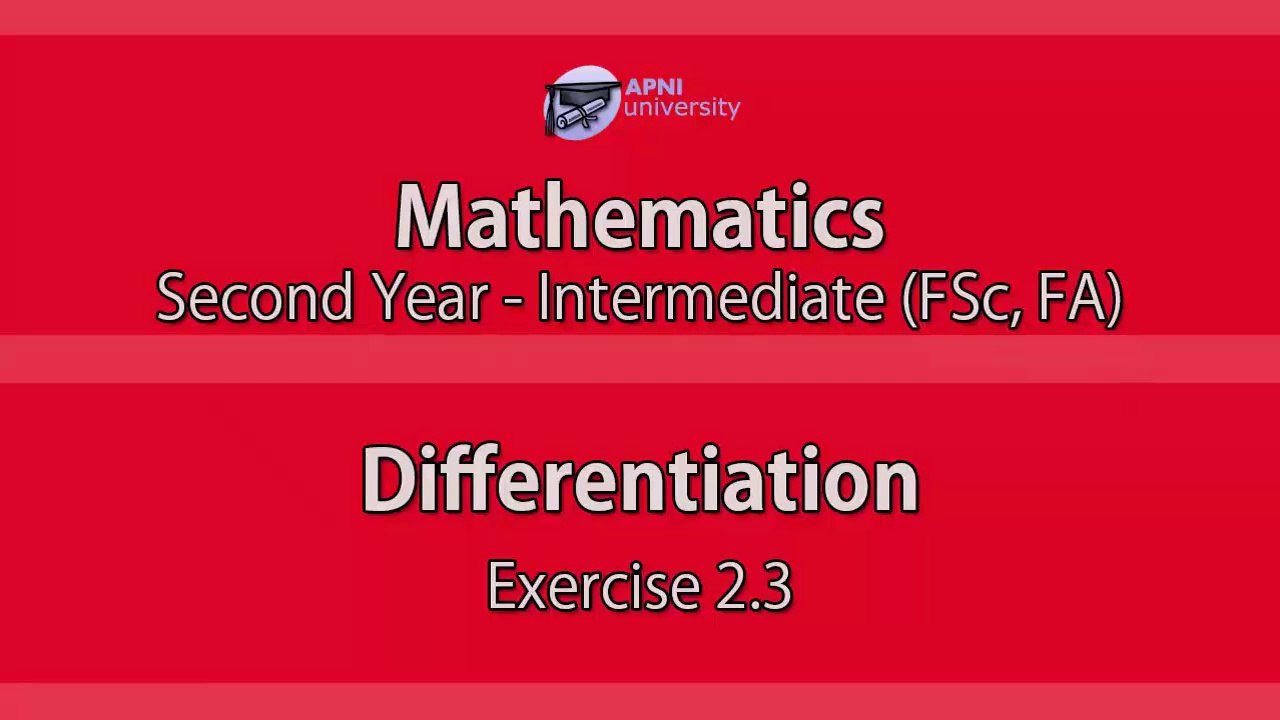 Differentiation - EX 2.3 (Part 2)