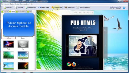 What should I do to insert the page flip book module into Joomla website?