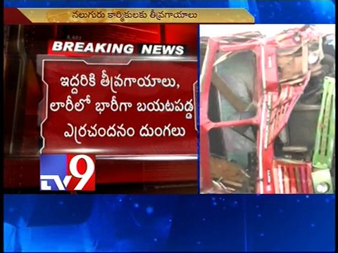 Lorry carrying red sanders illegally, overturns on ORR