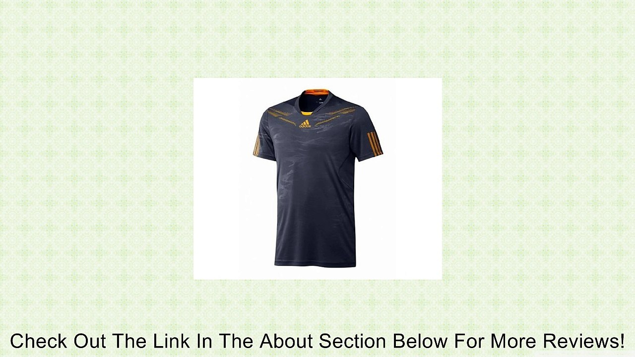 ADIDAS Barricade Men's Crew Tee, Navy/Orange, S Review