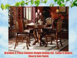 Dresden 5Piece Counter Height Dining Set Table4 Chairs Cherry Oak Finish