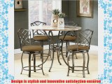Hillsdale Brookside Counter Height 5Piece Dining with Hanover Stools Brown Powder Coat Finish Set Includes 1Table and 4