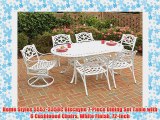Home Styles 55523358C Biscayne 7Piece Dining Set Table with 6 Cushioned Chairs White Finish 72Inch