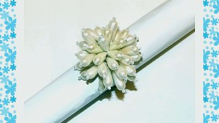 Cotton Craft Cluster Napkin Ring Ivory Set of 4 2 Inch Round Hand made by skilled artisans A beautiful complement to you