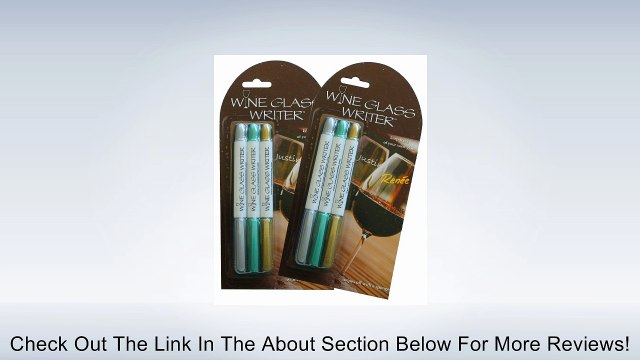 Wine Glass Writer - Metallic Colors - Pack of 2 - Use Markers on all Glass, Crystal and Glazed Ceramics