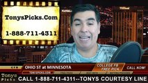Minnesota Golden Gophers vs. Ohio St Buckeyes Free Pick Prediction College Football Odds Preview 11-15-2014