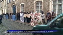 Syrian migrants demonstrate at British consulate in France