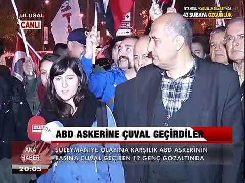 ABD askerinin başına çuval geçiren 12 genç gözaltında