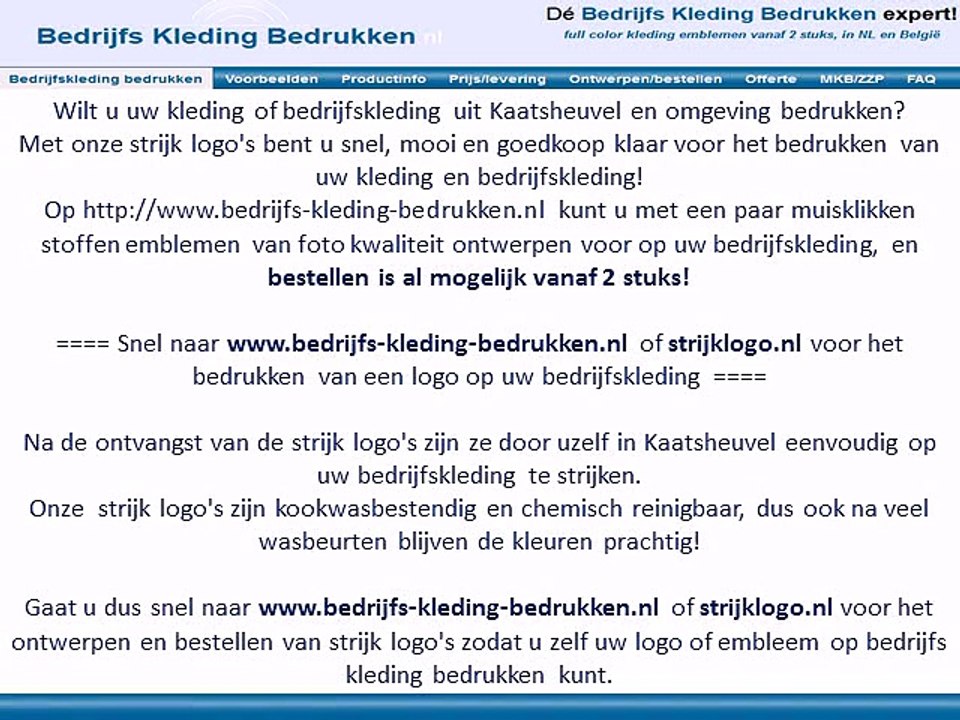 Kleding bedrijfskleding bedrukken Kaatsheuvel
