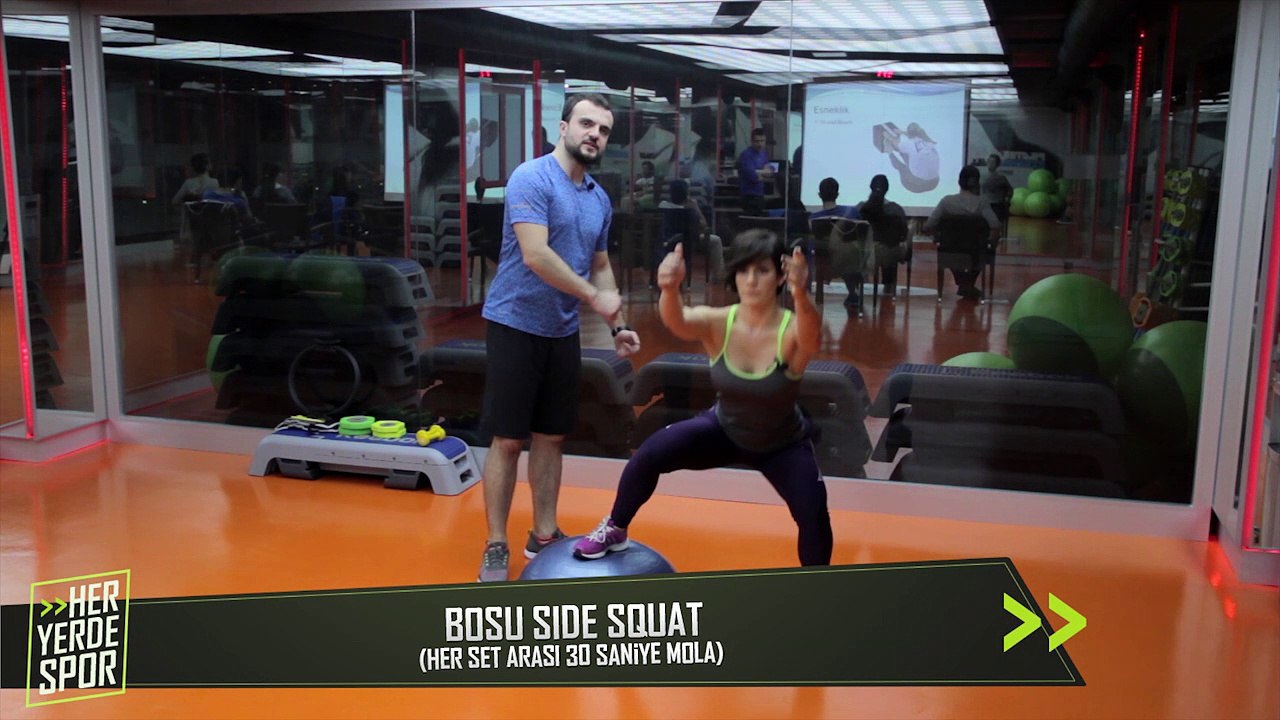 İç Bacak Kaslarını Çalıştırmak için "Bosu Side Squat" - Her Yerde Spor