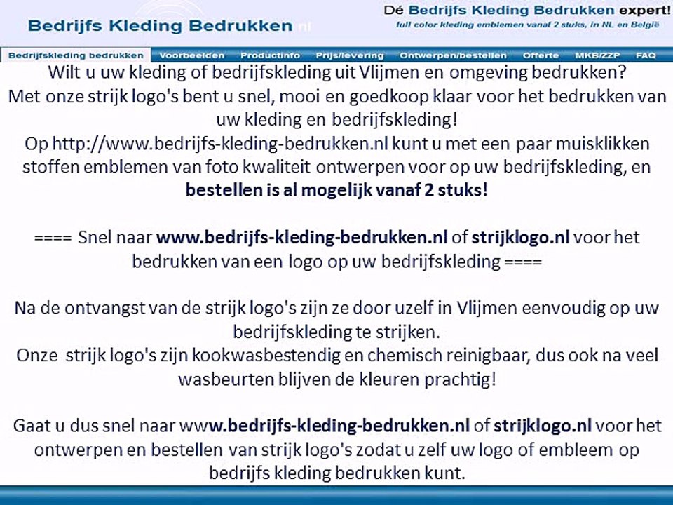 Kleding bedrijfskleding bedrukken Vlijmen