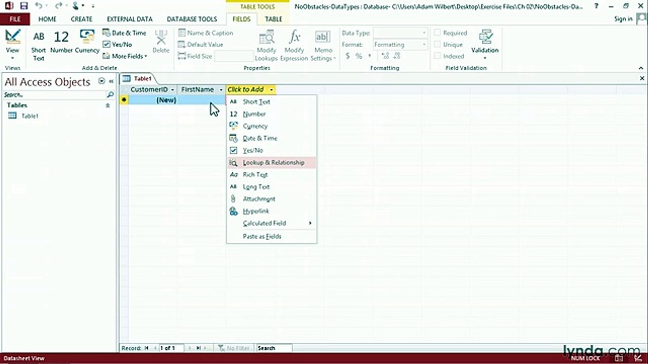 How to create a table - Access Tutorials