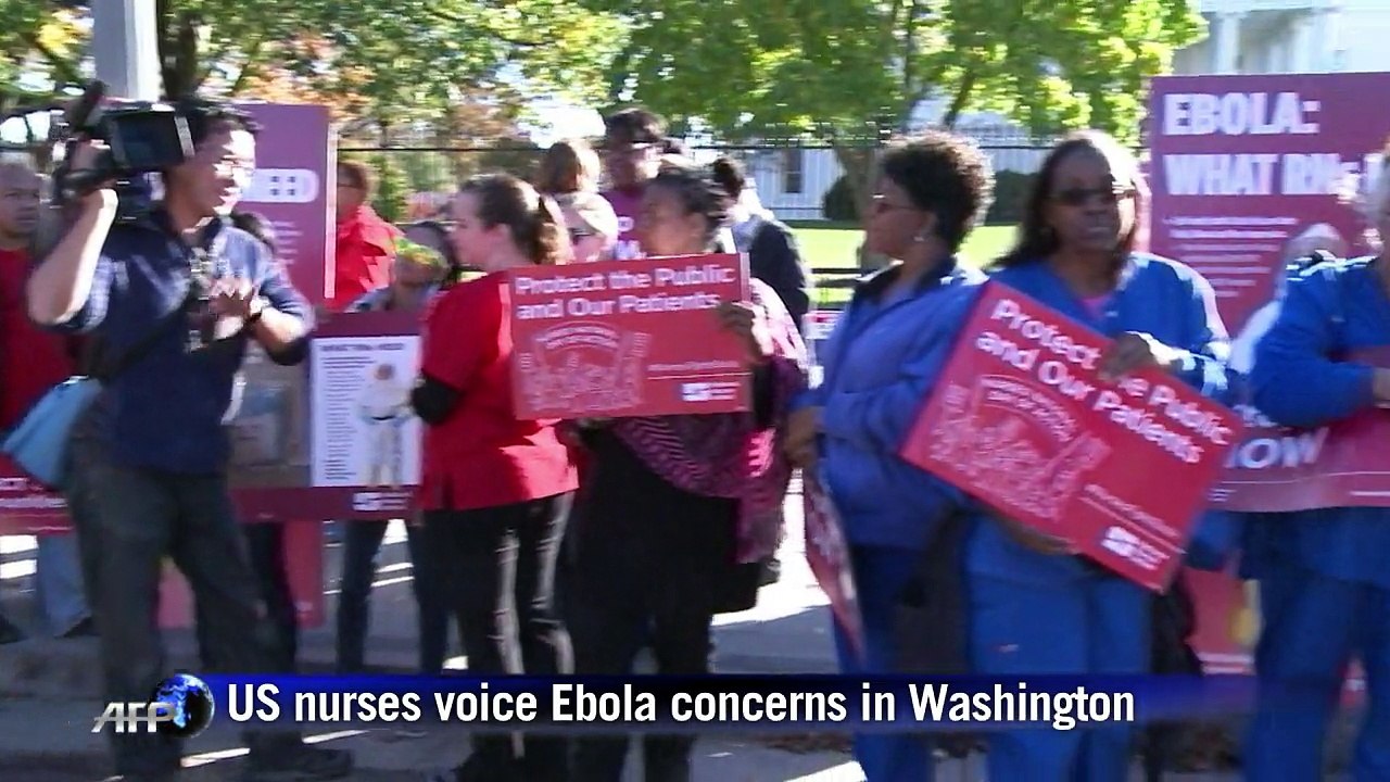 US nurses voice Ebola concerns at Washington protest