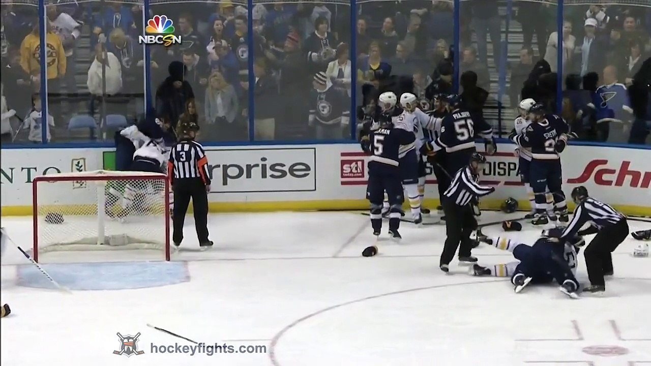 Double Fight during Hockey game! Nikita Zadorov vs Ian Cole & Tyler Ennis vs Alex Steen Nov 11, 2014