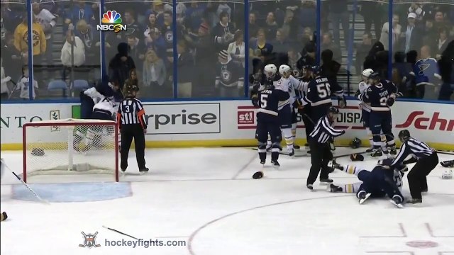 Double Fight during Hockey game! Nikita Zadorov vs Ian Cole & Tyler Ennis vs Alex Steen Nov 11, 2014