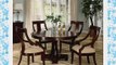 5pc Casual Dining Table Chairs Set Deep Cherry Finish