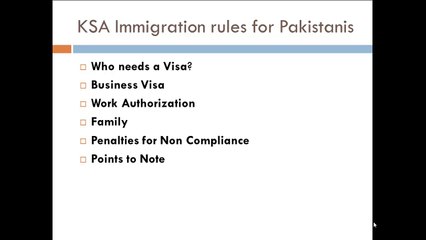 Immigration rules for Saudi Arabia