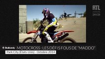 Motocross : Robbie Maddison décolle du haut d'un tremplin de saut à ski
