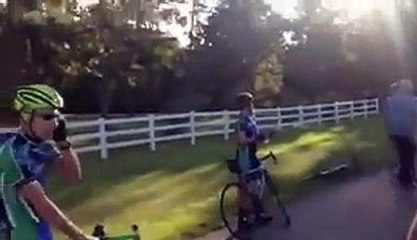 Road rage grandpa takes on a group of cyclists  Video