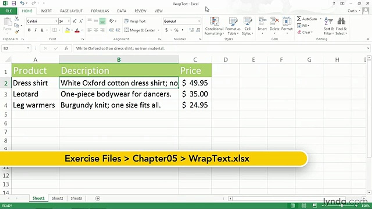 Wrapping and Shrinking Cell Text - Excel Tutorial