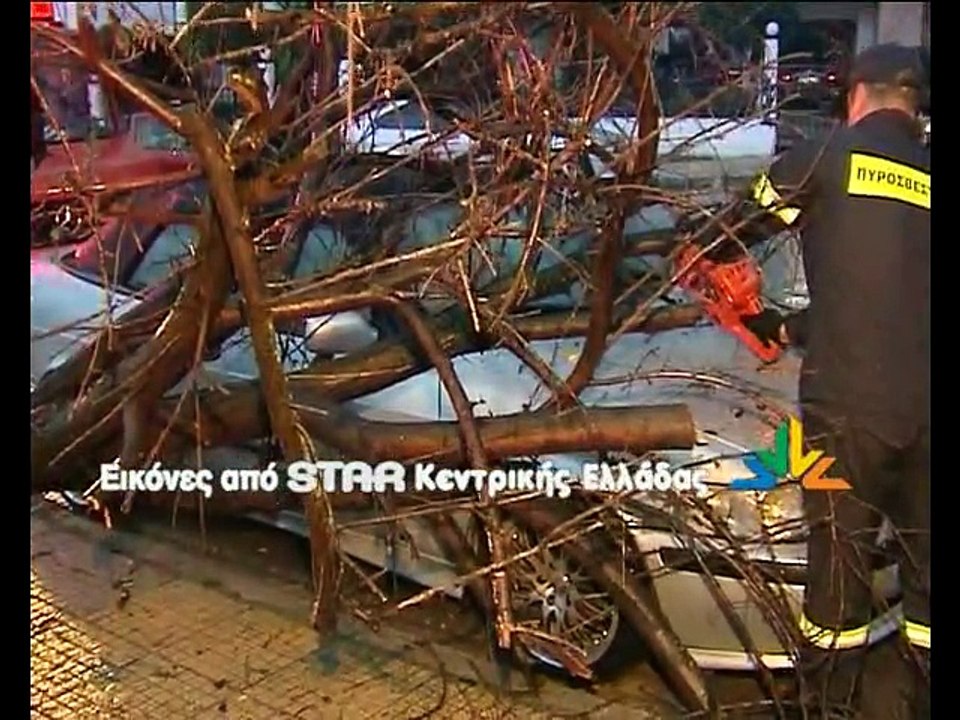 Ζημιές από τη καταιγίδα στη Λαμία