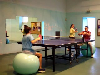 tennis de table sur ballon antoine et baptiste