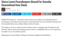 Battalion of 800 Sierra Leone Soldiers Placed Under Ebola Quarantine