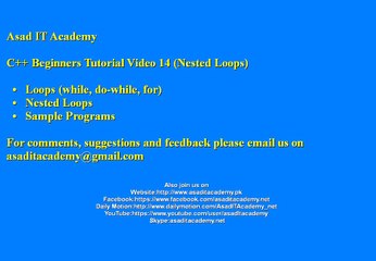 C++ Beginners Tutorial Video 14 by Asad It Academy