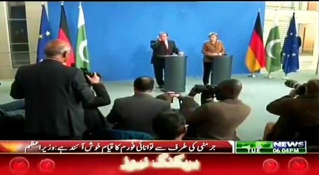 Nawaz Sharif and German chancellor Angela Merkel