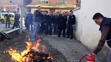 Pazar Emniyet'te yangın tatbikatı