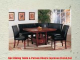 6pc Dining Table Parson Chairs Espresso Finish Set