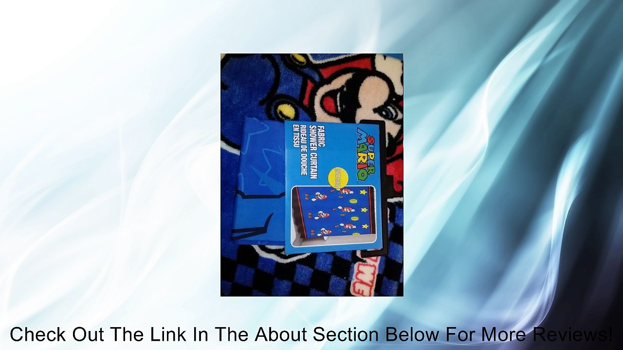 Nintendo Super Mario Shower Curtain and Shower Curtain Hooks Bathroom Set Review