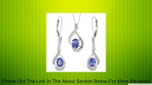 14K White Gold Natural Tanzanite Lever Back Earrings & Pendant Set Diamond Accent Review