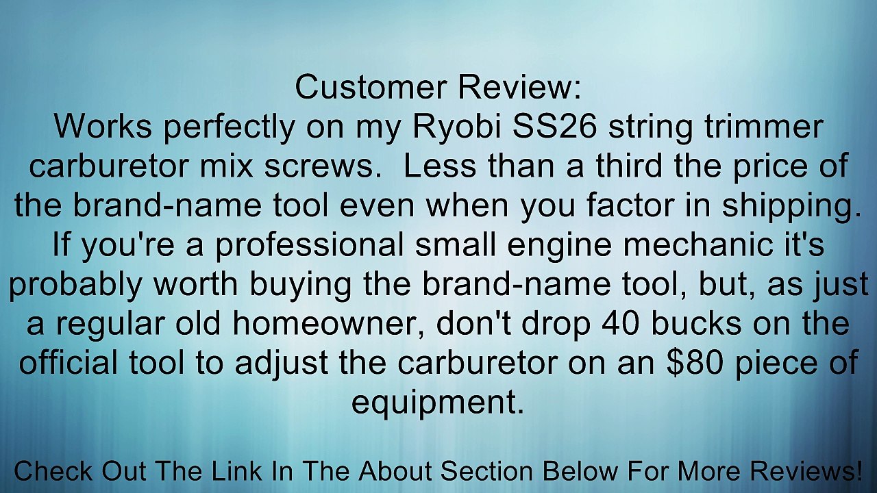 Pacman Tool Pac Man Screwdriver Carburetor Ajustment Review