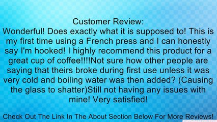 Brazil 8-Cup French Press Coffeemaker, 1-Liter, White Review