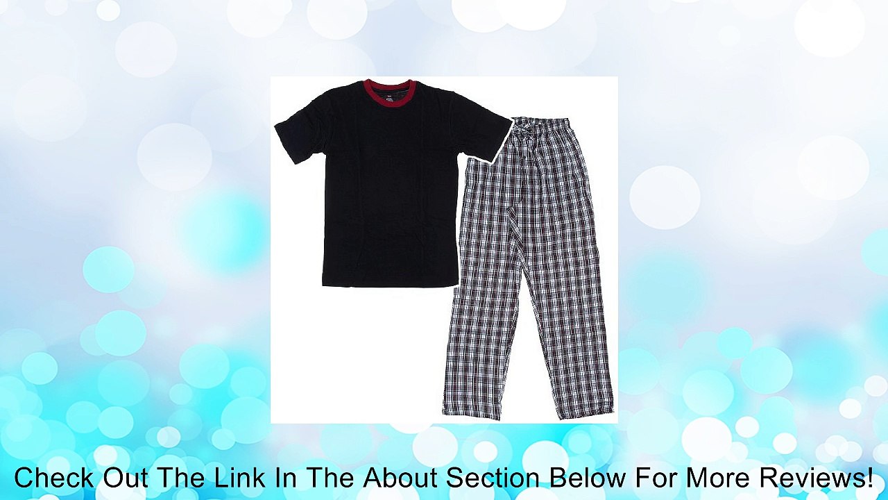 Hanes Black and White Woven Plaid Pajama Set with Knit Top for Men XXL Review