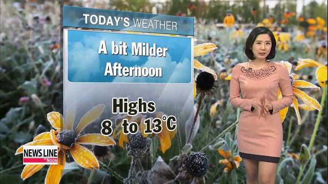 Milder today, following first snow of the season in Seoul metro area