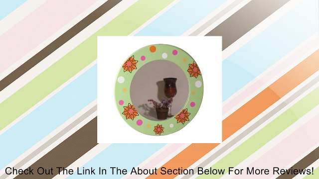 Mint Green and Pink Floral Print Border Round Wall Mount Mirror Review