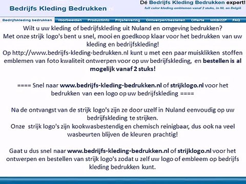 Kleding bedrijfskleding bedrukken Nuland