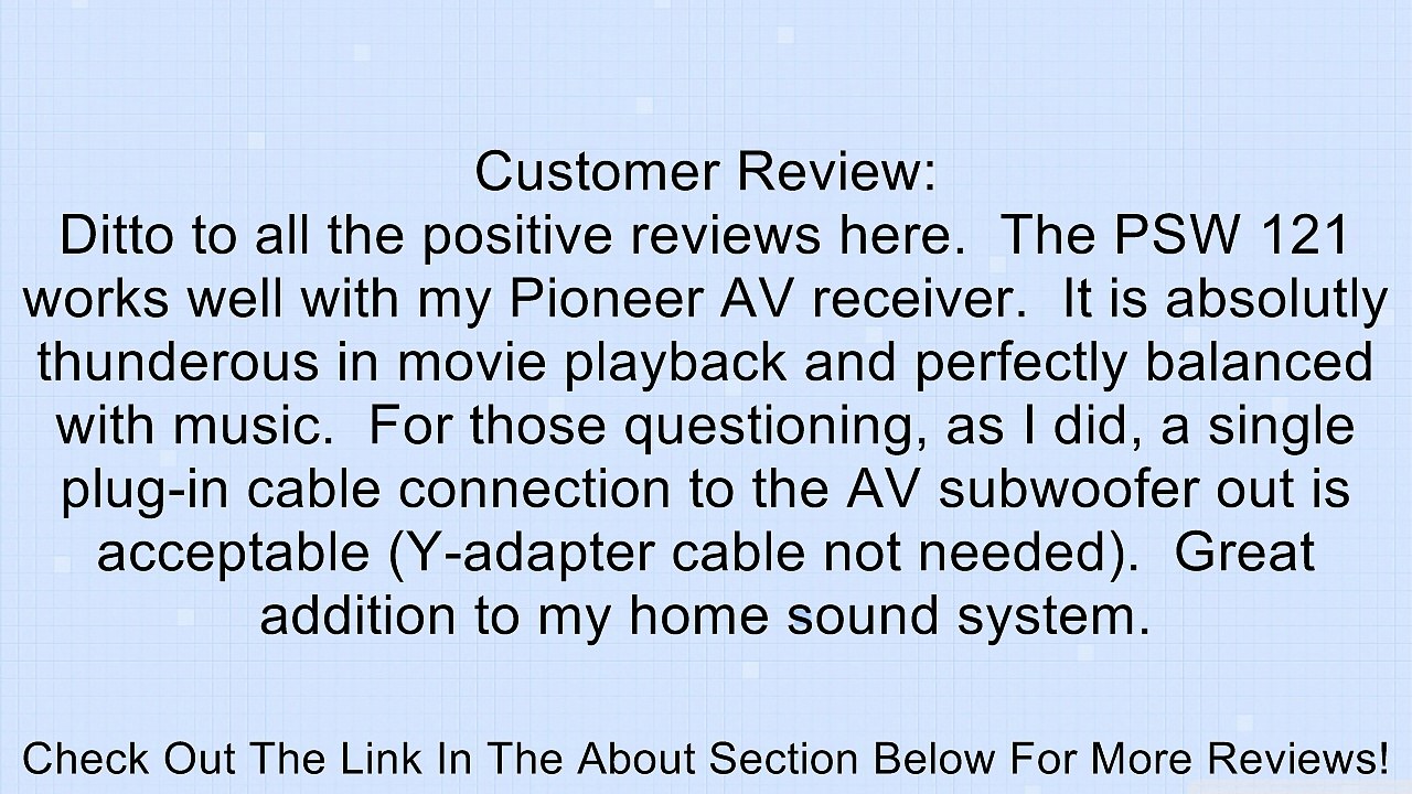 Polk Audio PSW 121 12-inch Powered Subwoofer Review