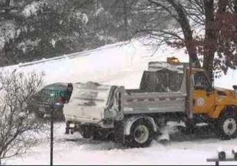 Snow Plow Gets Stuck in the Snow