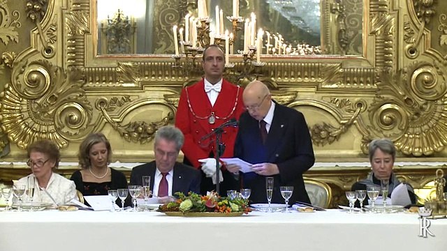 Roma - Brindisi di Napolitano con il Presidente Fischer (11.11.14)