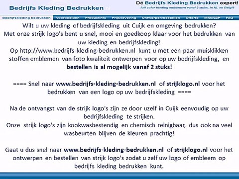 Kleding bedrijfskleding bedrukken Cuijk