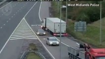 Lorry driver pulls a u-turn on M6 toll road