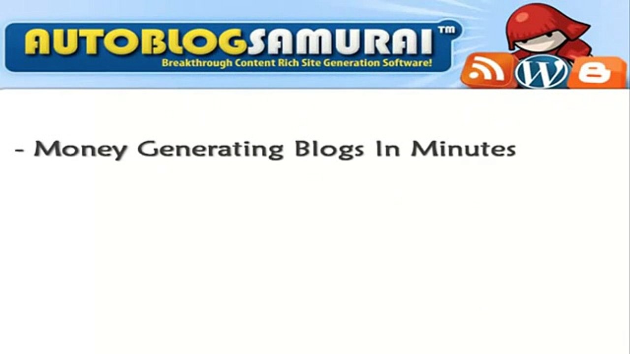 Auto Blog Samurai  Generate hundrets of Blogposts Per Day Using Simple Tool