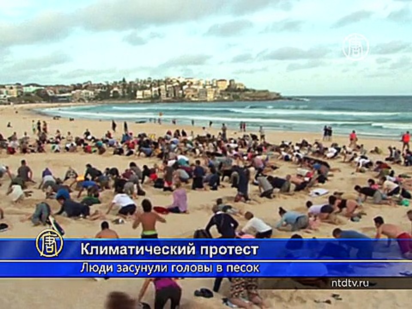 ⁣Протестующие в Австралии засунули головы в песок