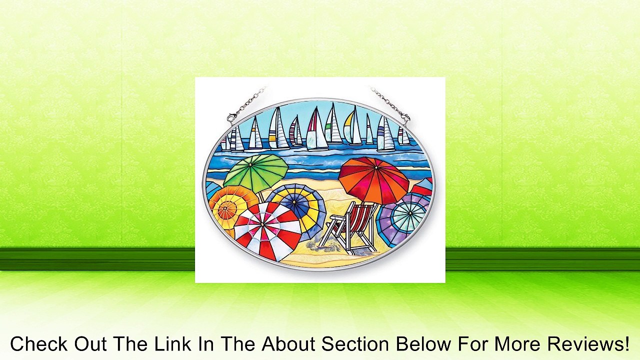 Amia 41394 Beach Scene with Sailboats 7 by 5-1/2-Inch Oval Sun Catcher, Medium Review